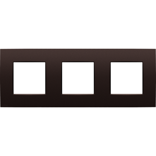 Drievoudige afdekplaat, 71 mm centerafstand, Niko Intense dark brown coated