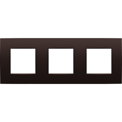Drievoudige afdekplaat, 71 mm centerafstand, Niko Intense dark brown coated