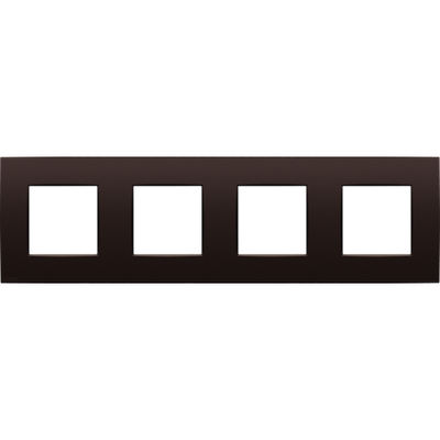 Viervoudige afdekplaat, 71 mm centerafstand, Niko Intense dark brown coated