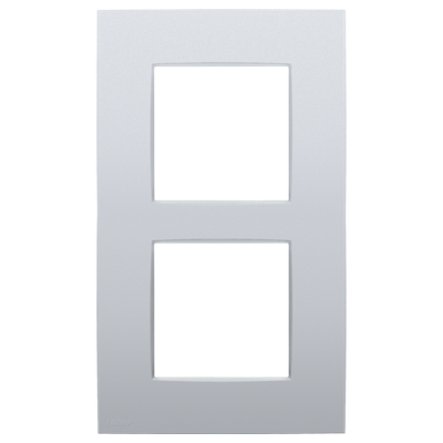 Tweevoudige afdekplaat, 60 mm centerafstand, verticaal, Niko Intense sterling coated