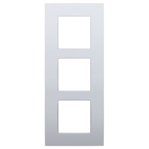 Drievoudige afdekplaat, 60 mm centerafstand, verticaal, Niko Intense sterling coated