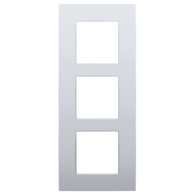 Drievoudige afdekplaat, 60 mm centerafstand, verticaal, Niko Intense sterling coated