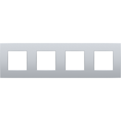 Viervoudige afdekplaat, 71 mm centerafstand, Niko Intense sterling coated