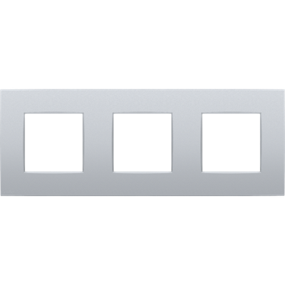 Drievoudige afdekplaat, 71 mm centerafstand, Niko Intense sterling coated