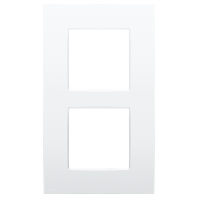 Tweevoudige afdekplaat, 60 mm centerafstand, verticaal, Niko Intense lunar white coated