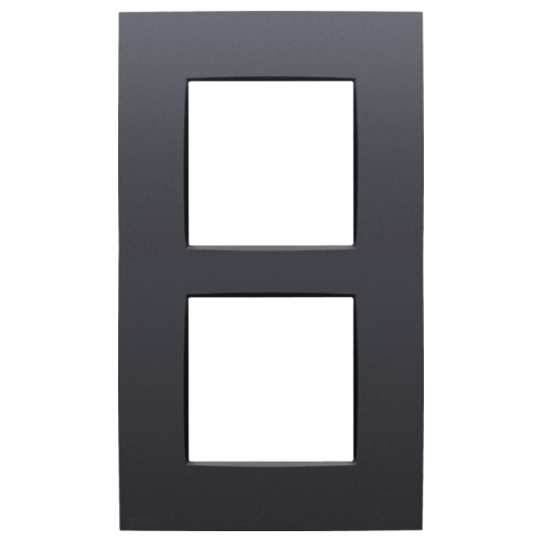 Tweevoudige afdekplaat, 60 mm centerafstand, verticaal, Niko Intense anthracite coated