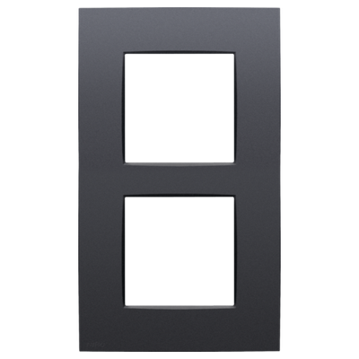 Tweevoudige afdekplaat, 60 mm centerafstand, verticaal, Niko Intense anthracite coated