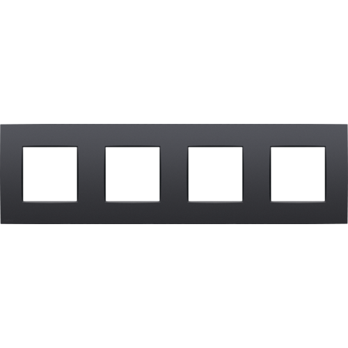 Viervoudige afdekplaat, 71 mm centerafstand, Niko Intense anthracite coated