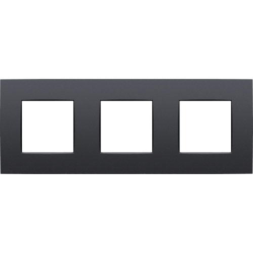 Drievoudige afdekplaat, 71 mm centerafstand, Niko Intense anthracite coated