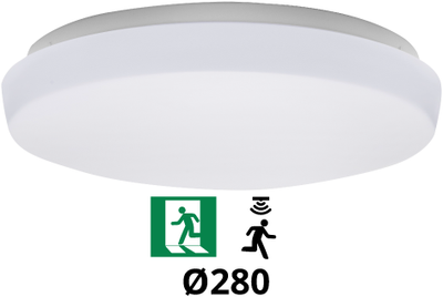 LED Plafonnière / Wandarmatuur G3 IP44 12W 3000K-6000K 3-CCT 1000-1100lm Ø280 (2x18W) +Bewegingssensor & Noodmodule 3 uur manueel LED Plafonnière / Wandarmatuur G3 IP44 12W 3000K-6000K 3-CCT 1000-1100lm Ø280 (2x18W) +Bewegingssensor & Noodmodule 3 uur manueel