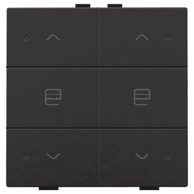 Dubbele motorsturingsbediening met led voor Niko Home Control, piano black coated