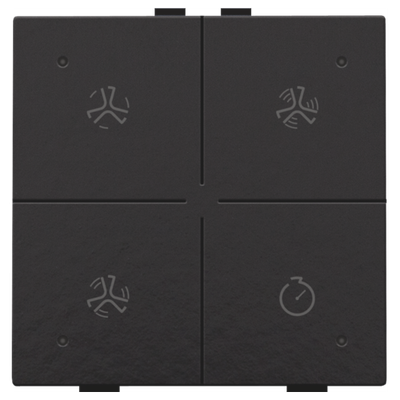 Ventilatiebediening met led voor Niko Home Control, piano black coated