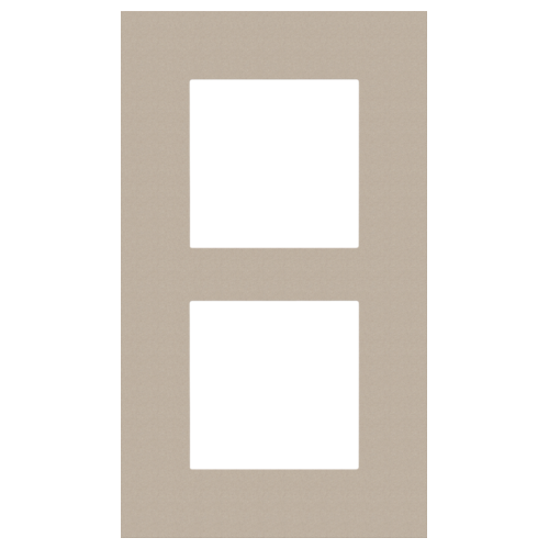 Tweevoudige afdekplaat, 60 mm centerafstand, verticaal, Niko Pure steel champagne coated