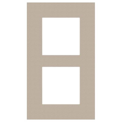 Tweevoudige afdekplaat, 60 mm centerafstand, verticaal, Niko Pure steel champagne coated