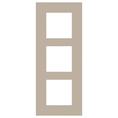 Drievoudige afdekplaat, 60 mm centerafstand, verticaal, Niko Pure steel champagne coated