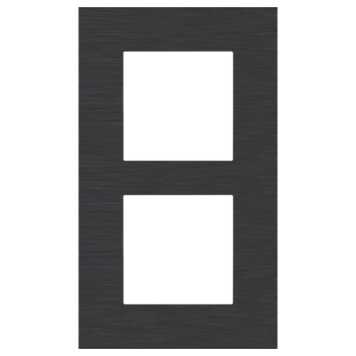 Tweevoudige afdekplaat, 60 mm centerafstand, verticaal, Niko Pure alu black brushed