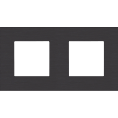 Tweevoudige afdekplaat met 71 mm centerafstand, Niko Pure alu black brushed