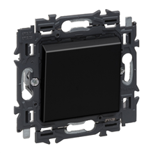 LEGRAND - Valena Next enkelpolige schakelaar 10AX volledig apparaat zwart met spanklauwen