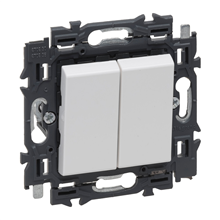 LEGRAND - Valena Next dubbele wisselschakelaar 10AX volledig apparaat wit met spanklauwen