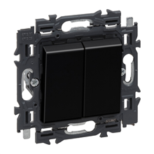 LEGRAND - Valena Next dubbele wisselschakelaar 10AX volledig apparaat zwart met spankl LEGRAND - Valena Next dubbele wisselschakelaar 10AX volledig apparaat zwart met spankl