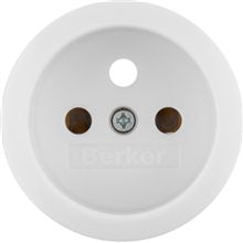 BERKER - Afwerkingsset voor wandcontactdoos met penaarde Serie 1930/Glas polarwit, glanze