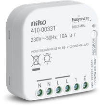 NIKO - RF-ontvanger, 230 V, 1 N.O.-contact, inbouw NIKO - RF-ontvanger, 230 V, 1 N.O.-contact, inbouw