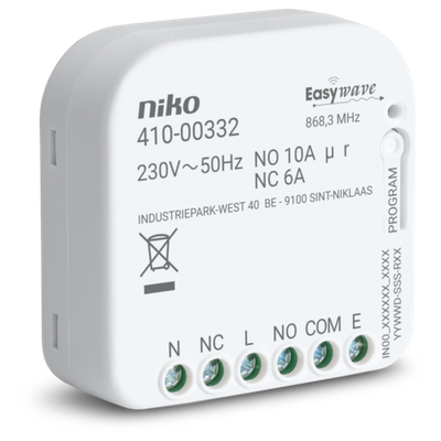 NIKO - RF-ontvanger, potentiaalvrij, 1 wisselcontact, inbouw