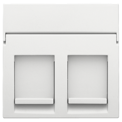 Centraalplaat data 2x RJ, white coated