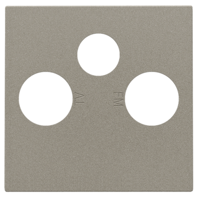 Afwerkingsset voor 2 enkelvoudige coaxaansluitingen voor tv en FM en een satellietaansluiting, bronze