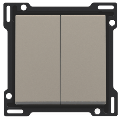 Afwerkingsset voor serieschakelaar, wisselschakelaar + drukknop N.O., dubbele wisselschakelaar of dubbele drukknop N.O. of N.G. , bronze coated