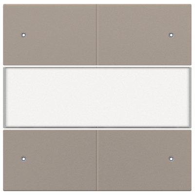 Afwerkingsset voor 4-voudige potentiaalvrije drukknop 24 V met led en tekstveld, bronze coated