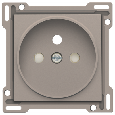 Afwerkingsset voor stopcontact met penaarde en beschermingsafsluiters, inbouwdiepte 21 mm, bronze coated