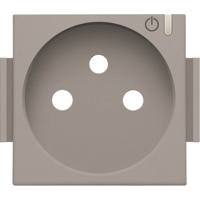 Afwerkingsset voor geconnecteerd schakelbaar stopcontact met penaarde en bedieningsknop, bronze coated