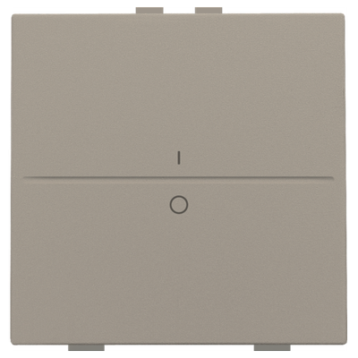 Enkelvoudige toets met opdruk 'I' en '0' voor draadloze schakelaar of drukknop met twee bedieningsknoppen, bronze coated