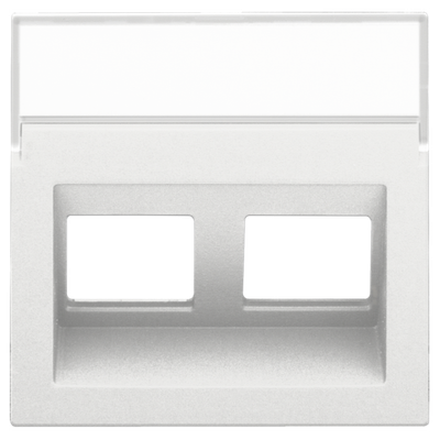 Centraalplaat data 2x RJ schuine uitgang, white coated