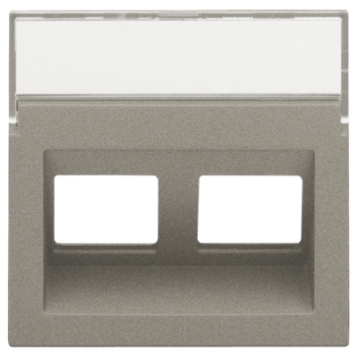 Centraalplaat data 2x RJ schuine uitgang, bronze coated