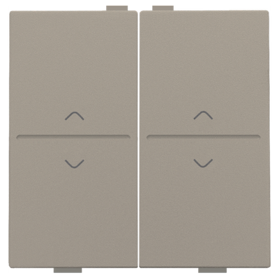 Tweevoudige toets met pijltjes 'op' en 'neer' voor draadloze schakelaar of drukknop met 4 bedieningsknoppen, bronze coated