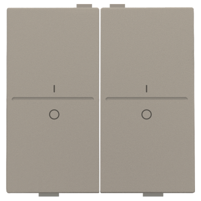 Tweevoudige toets met opdruk I en 0 voor draadloze schakelaar of drukknop met 4 bedieningsknoppen, bronze coated