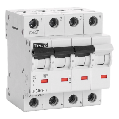 TECO - Automaat TC 3P+N 40A 4,5kA Curve C