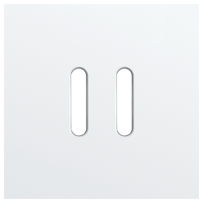 Enkelvoudige afdekplaat, voor tweevoudige schakelfuncties, Niko Rocker steel white coated