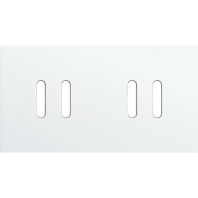Tweevoudige afdekplaat, horizontaal 71 mm centerafstand, voor tweevoudige schakelfuncties, Niko Rocker steel white coated
