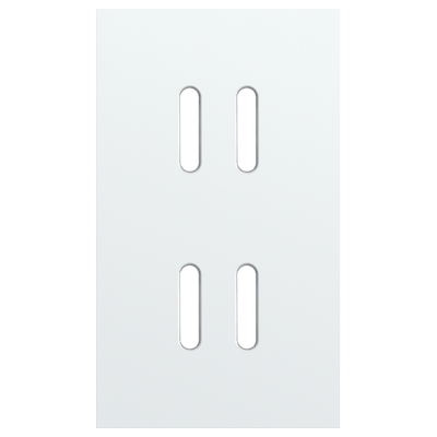 Tweevoudige afdekplaat, verticaal 60 mm centerafstand, voor tweevoudige schakelfuncties, Niko Rocker steel white coated
