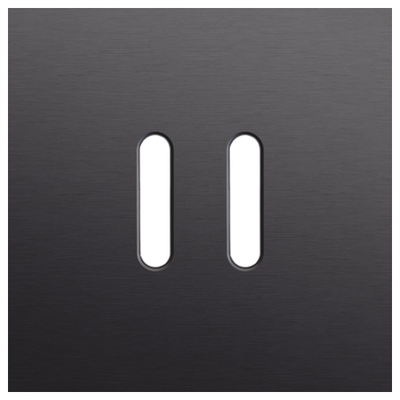 Enkelvoudige afdekplaat, voor tweevoudige schakelfuncties, Niko Rocker alu black brushed