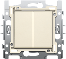 Serieschakelaar, sokkel, schroefklemmen en afwerkingsset cream