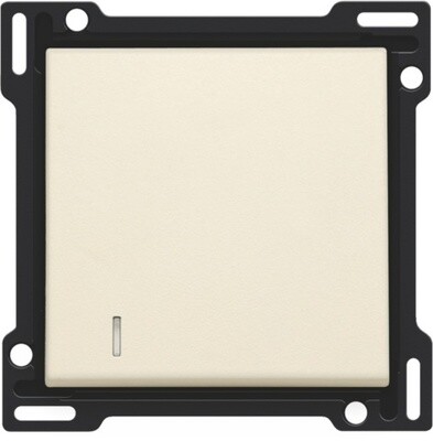 Afwerkingsset met lens voor enkelvoudige schakelaar of drukknop, cream