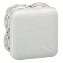 Legrand - Aftakdoos Plexo vierk. IP 55 waterdicht -grijs- 7 kabelinv.