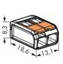 WAGO - Verbindingsklem COMPACT: 2 x 0,14 - 4 mm² - Transparant & Oranje (100 stuks)