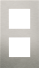 Tweevoudige afdekplaat, 60 mm centerafstand, verticaal, Niko Pure stainless steel on anthracite