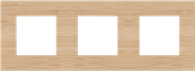 Drievoudige afdekplaat, 71 mm centerafstand, Niko Pure bamboo