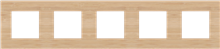 Vijfvoudige afdekplaat, 71 mm centerafstand, Niko Pure bamboo